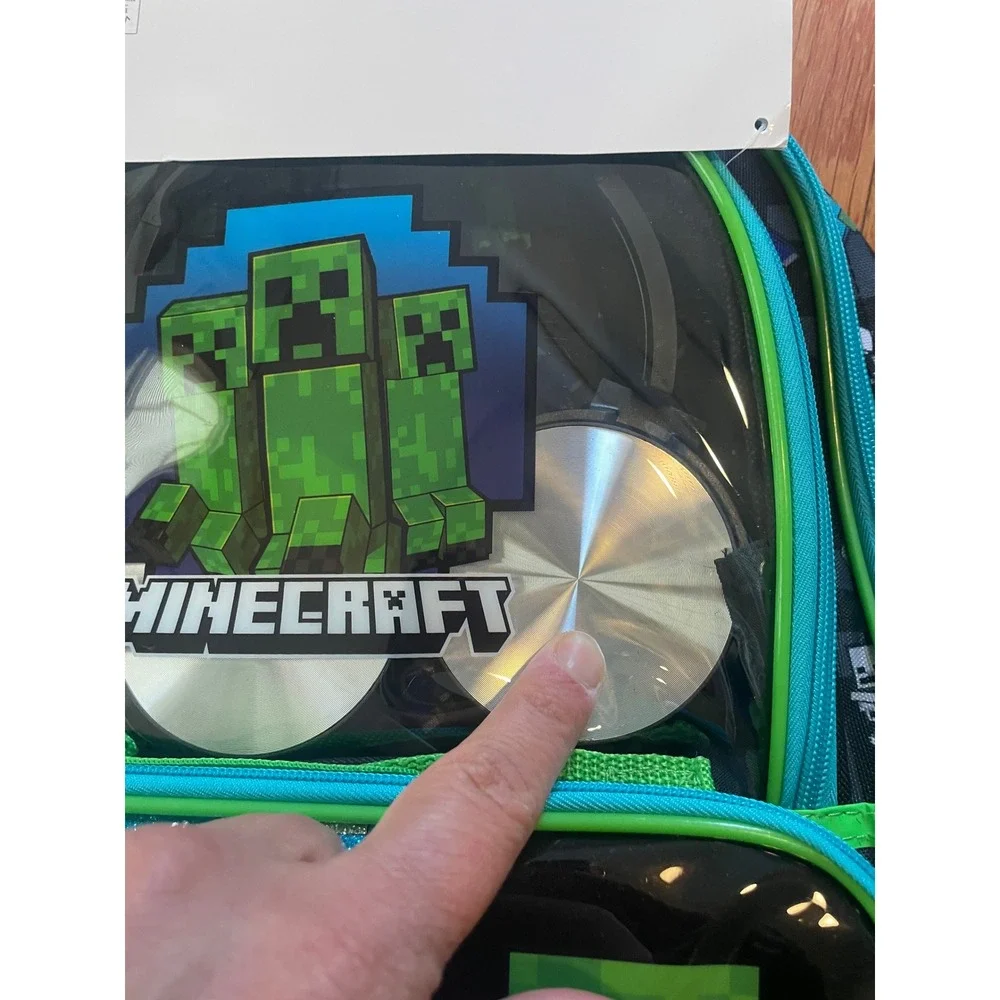 Minecraft 5 Piece Backpack Set with Headphones Lunch Bag Water Bottle Keychain